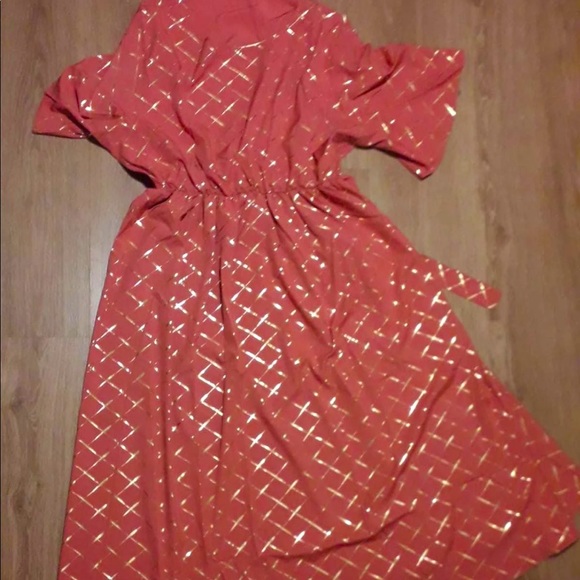 Plus Gilding Plaid Belted A-line Dress - Picture 6 of 8